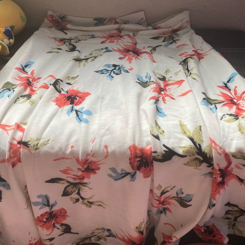 Floral White Skirt
